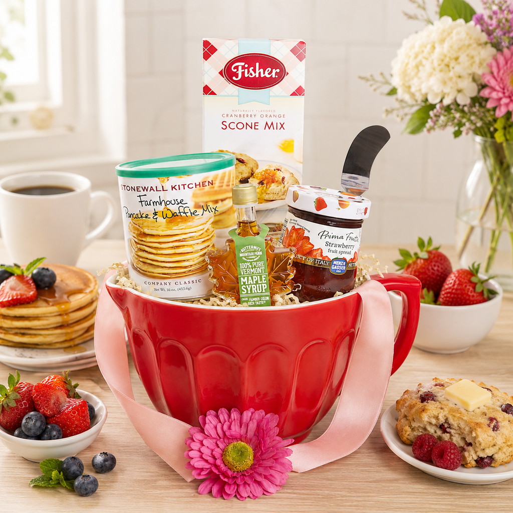 Homemade Breakfast Mixing Bowl Gift Basket