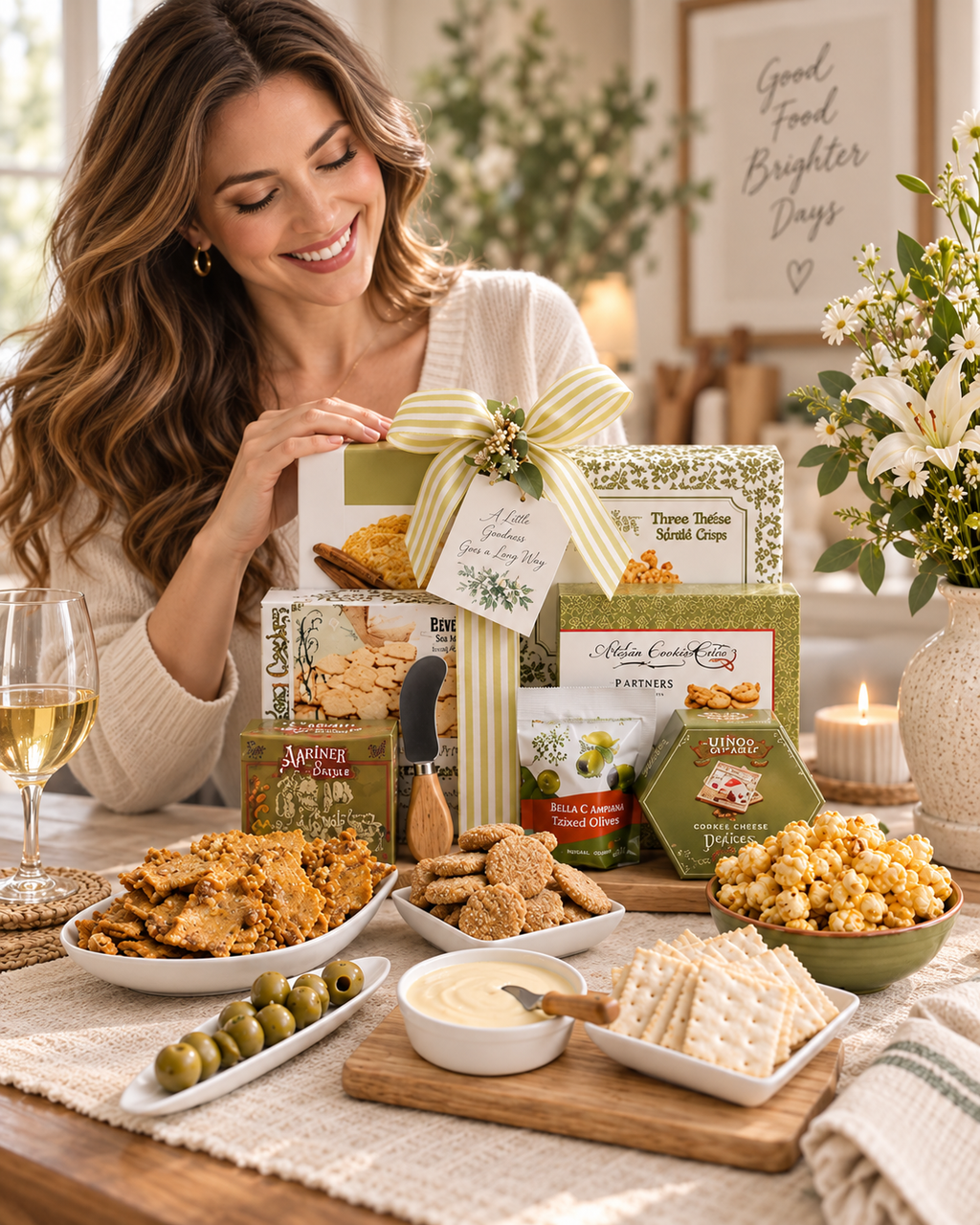 With Sympathy Cutting Board Gift Basket