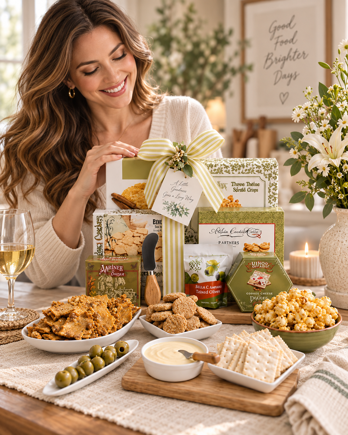 With Sympathy Cutting Board Gift Basket