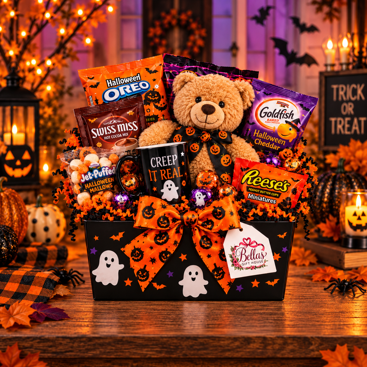Bellas Bear-y Spooky Halloween Gift Basket