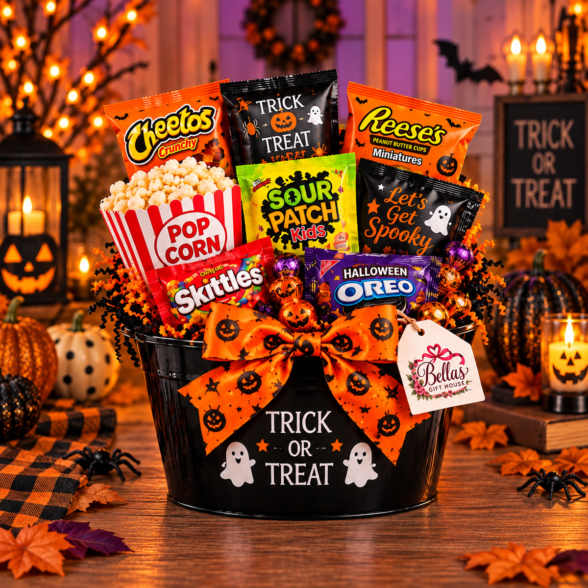 Bellas Spooky Movie Night Halloween Gift Basket